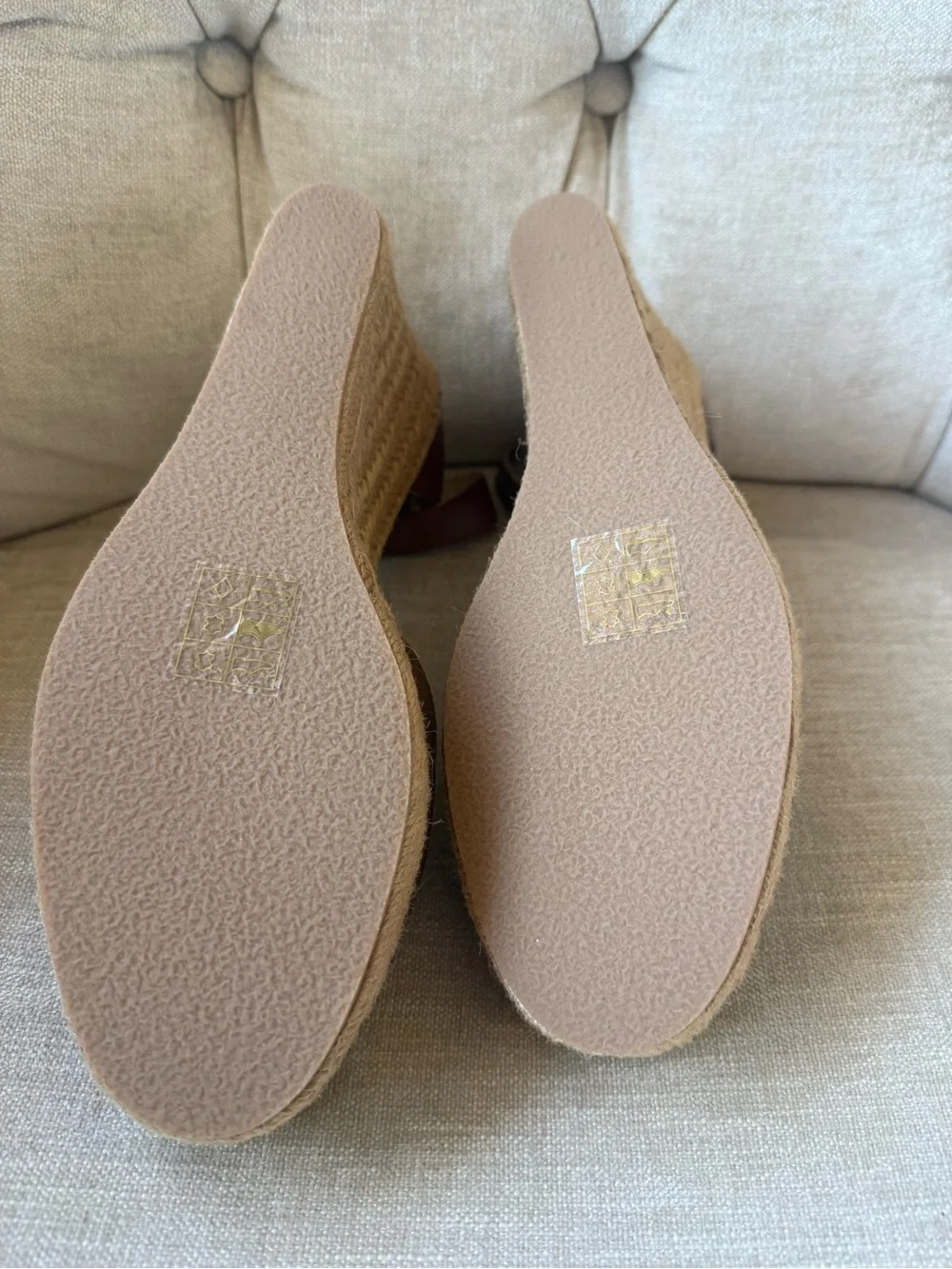 NEW Jack Rogers Palmer Closed Toe Espadrille Wedges Mocha 6.5